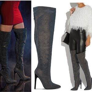 Shoe Dazzle ERIKA JAYNE COLLECTION Charmed Over The Knee Boot Sz 10